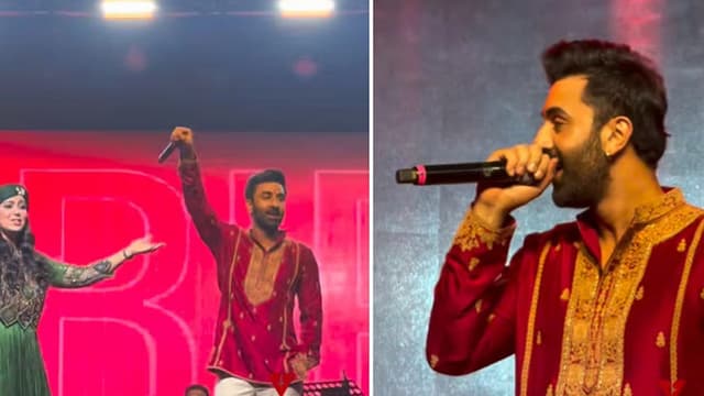 দুর্গাপূজায় ‘কাবিরা’ গেয়ে মঞ্চ মাতালেন রণবীর কাপুর