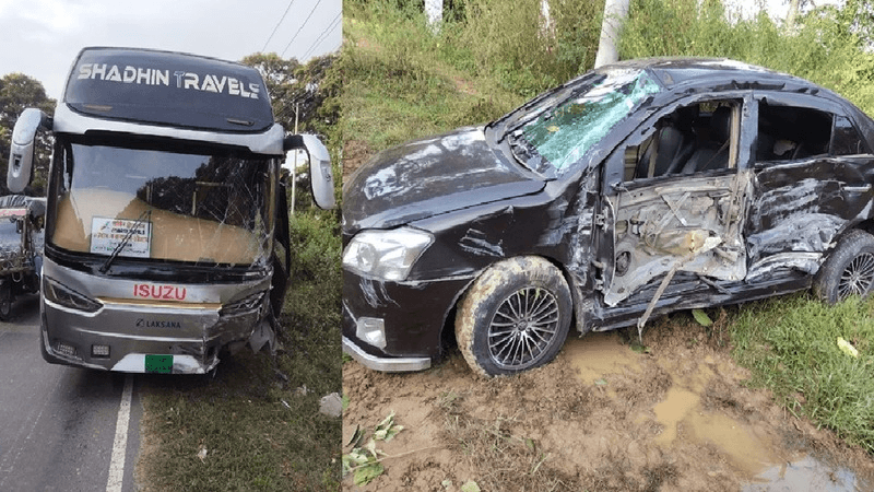 কক্সবাজারে বাস-প্রাইভেটকারের মুখোমুখি সংঘর্ষ, নিহত ২ কক্সবাজারে বাস-প্রাইভেটকারের মুখোমুখি সংঘর্ষ, নিহত ২
